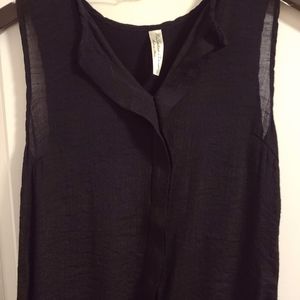 PerSeption Concept Sheer Black Sleeveless Shirt